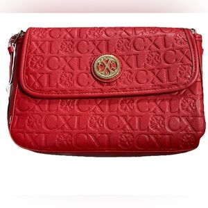 Christian Lacroix CXL Clara Embossed Logo Red Shoulder Bag STUNNING!!  NWT